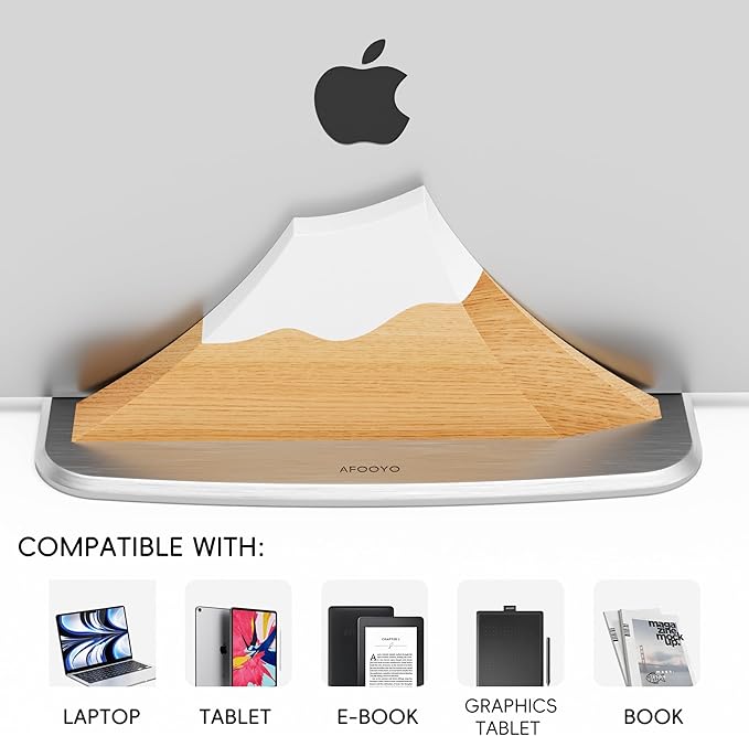 Vertical Dual Laptop Stand - Snow Peak-Shaped Wooden Adjustable Laptop Holder,2 Slots Desktop Dock Compatible with All MacBook, Surface,Chromebook,Dell & More(Beechwood)