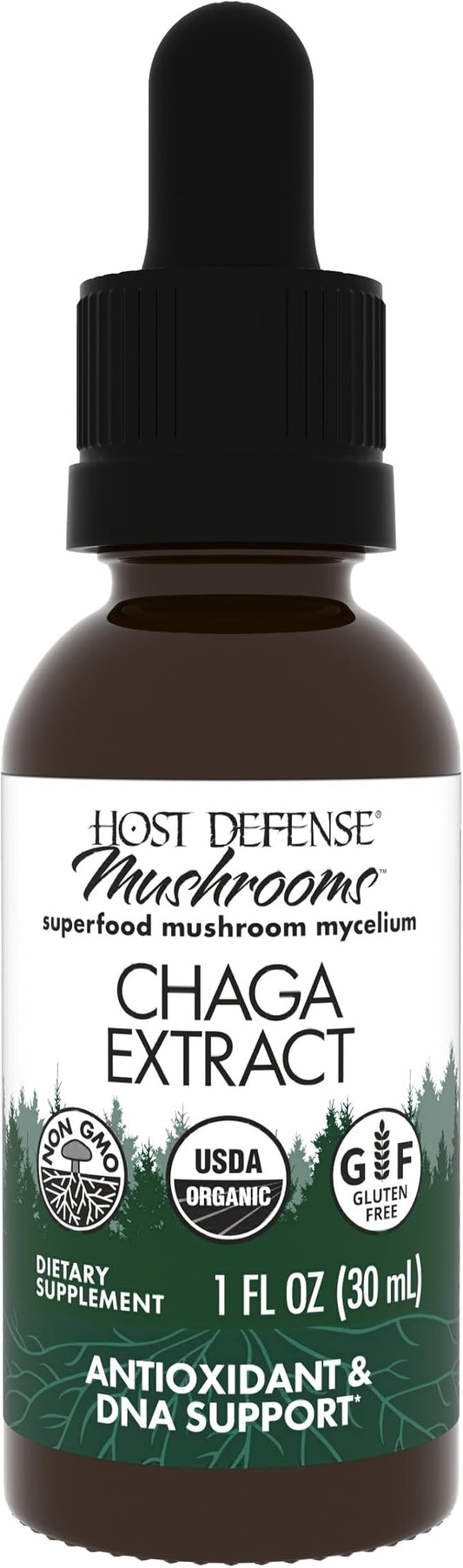 Host Defense Chaga Extract - Immune System Support Supplement - Chaga Mushroom for Antioxidant Activity Support - Liquid Dietary Mushroom Supplement - 1 fl oz (30 Servings)*