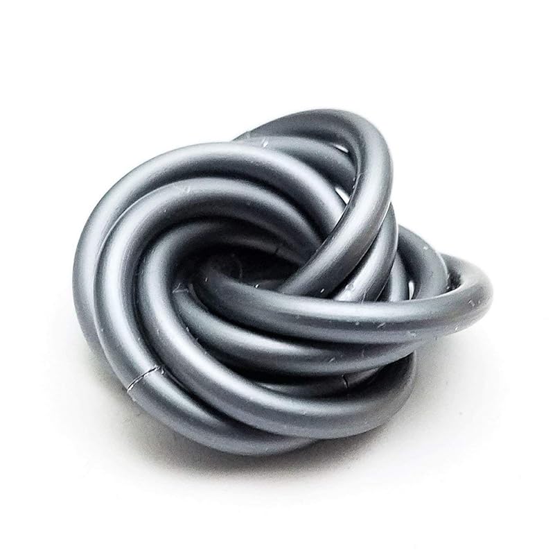 Möbii Fidget Ball (Solid Color): Quiet Mobius ADHD Anxiety Stim Stress Relief Toy Tool for Home Travel Office or Desk (Small, Half, Slate)