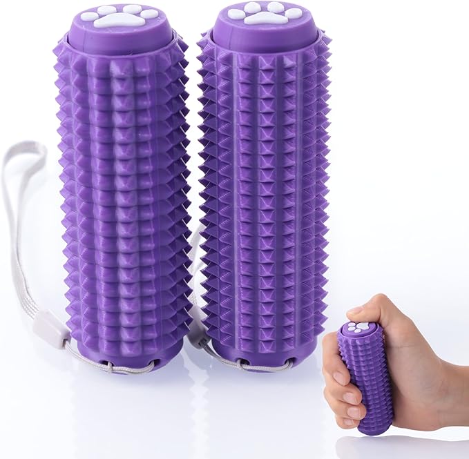 2PCS Little Ouchies Fidget with Cat Dog Paw Button, Sensory Pain Stim Fidget Toys for Adults & Teens, Anxiety and Stress Relief Items, Spiky Grippy Stim Tool, Portable ADHD Autism Fidget Clicker