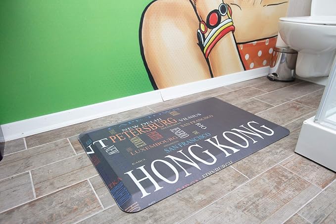 Mabel Home Anti Fatigue Floor Mat- 3 Size(20x32 & 20x39 & 24x70),16 Colors - Standing Desk Mat-Kitchen Floor Mat-Stain ResistantHome Non-Slip Bottom, Extra Soft (Typography, 20" x 32")