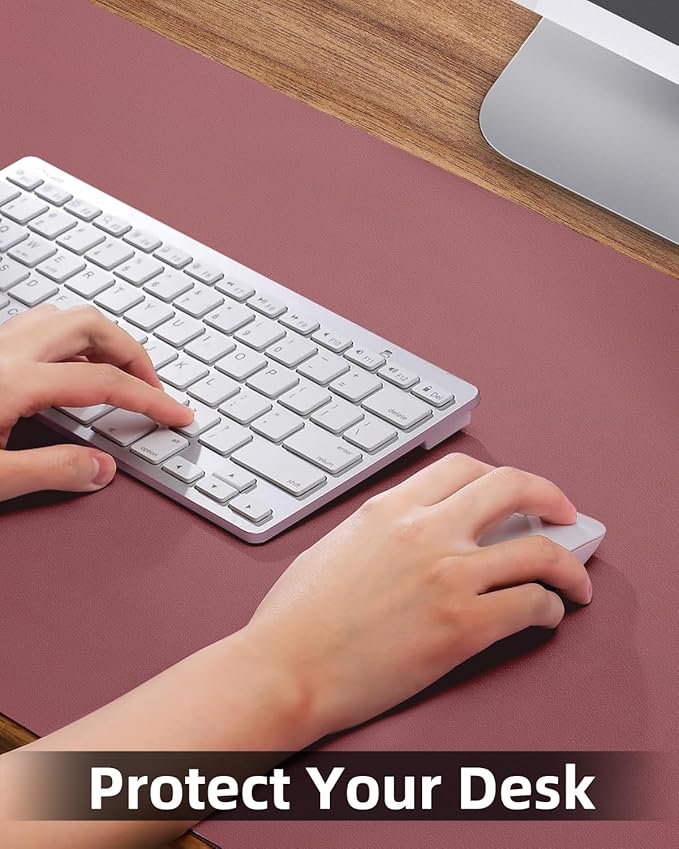 Small Desk Mat,Leather Desk Pad Protector,Desk Mouse pad,Office Desk mat,Laptop Mat for Desk, Non-Slip PU Leather Desk Blotter,Waterproof Desk Writing Pad for Office/Home(31.5"x15.7",Light Purple)