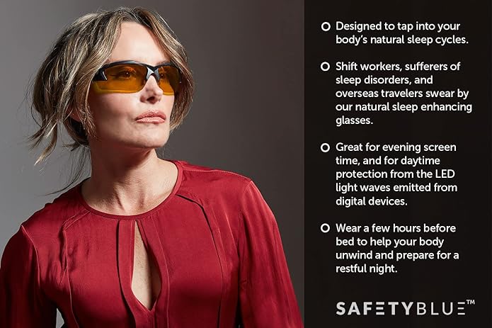 Eye Relaxation Sleep Glasses| Perfect for Night Shift Workers| Amber Blue Light Blocking Glasses for Screen Users
