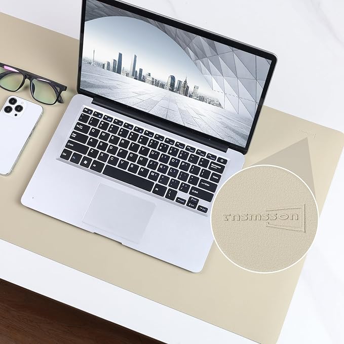 Leather Desk Mat Mouse Pad Large Non-Slip Surface Office Home Desk Accessories Supplies Decor for Keyboard Computer Laptop Writing Table Protector (Matcha Green)