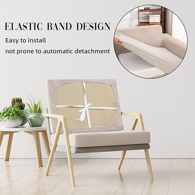 12Pcs Patio Cushion Covers Waterproof, Outdoor Cushion Covers, Stretch Couch Covers, Patio Couch Slipcovers, Patio Cushion Covers Replacement, Outdoor Chair Cushion Covers (Off-White)