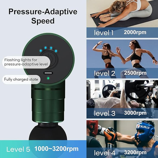 arboleaf Massage Gun Deep Tissue, Full-Metal Electric Portable Hand Held Massager Gun for Back, Body Sore Muscles, Pain Relief, Gifts, Office, Home, Athletes