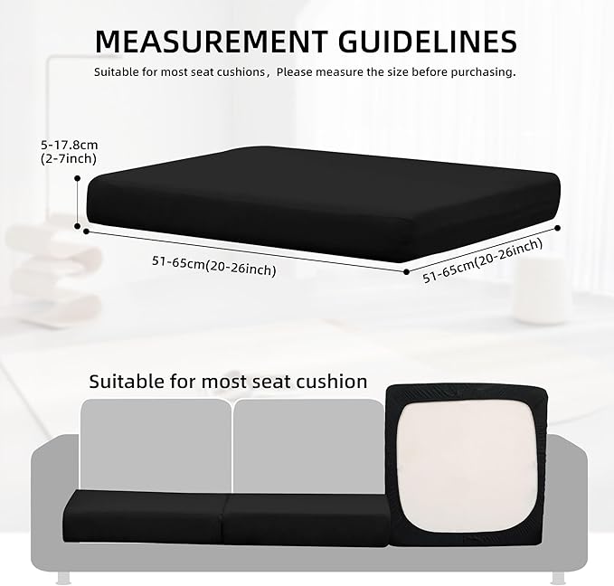 14Pcs Outdoor Cushions Covers Waterproof, Patio Cushion Covers, Stretch Cushion Covers Replacement,Cushion Slipcovers, Furniture Cushion Covers (Black 2, 14PCS)