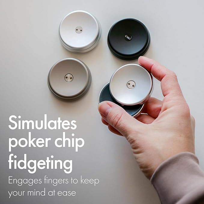 ONO Slider - Handheld Fidget Toy for Adults | Help Relieve Stress, Anxiety, Tension | Promotes Focus, Clarity | Compact, Portable Design (Natural - Stainless Steel)