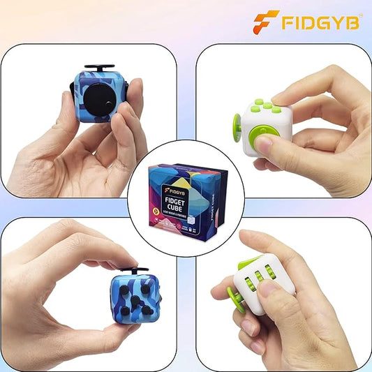 2PCS Cube Fidget Stress Relief Toy for Adults & Kids, Smooth, Quiet Sensory Toy for Anxiety, Focus & ADHD Idea[Camo+WG][2PCS]