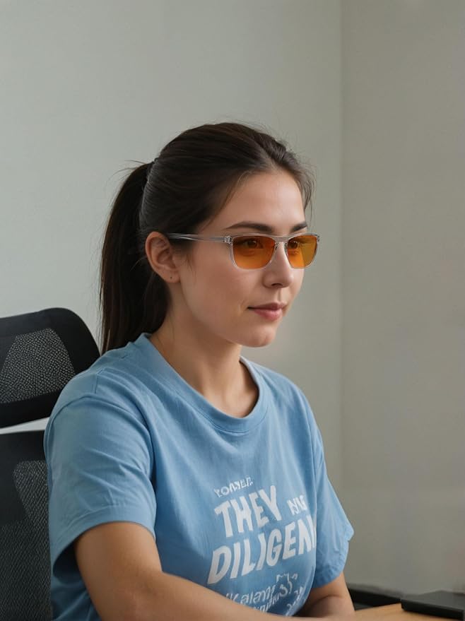 Bloomoak-99% Blue Green Light Blocking Glasses - Gaming Glasses - Anti Glare - Anti Fatigue -Suitable for Screens, Games, TVs