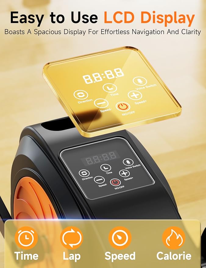 Mini Exercise Bike, Portable Under Desk Cycle Bike with 12 Adjustable Speeds for Arm/Leg Exercisers, Low-Impact Cardio Cycling Equipment, Remote Control & LCD Display Inner Thigh Exerciser