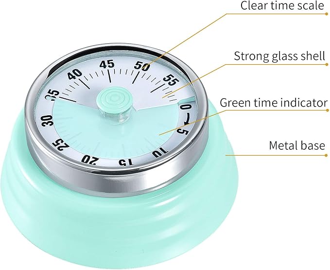 LAOPAO Kitchen Countdown Timer - Magnetic Mechanical Timer, No Battery Required