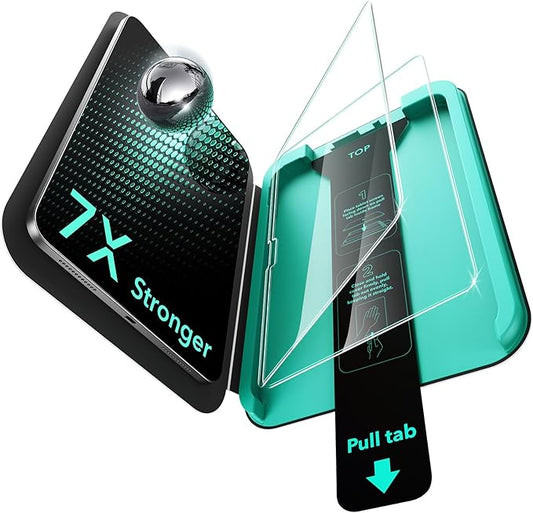 ESR 2 Pack Armorite Screen Protector for iPad Air 11 Inch M3/M2 (7th/6th Generation, 2025/2024), 9H Hardness Tempered Glass Film with UltraFit Tray, Military Grade, HD Clarity, Dust and Bubble Free