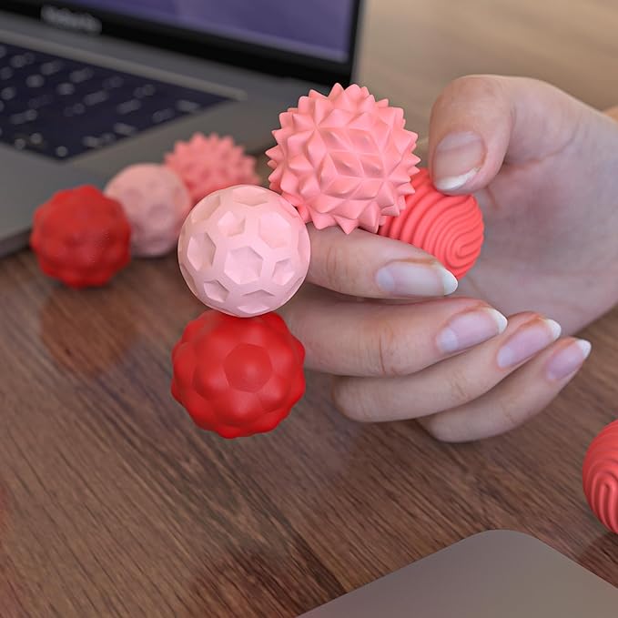 Magnetic Sensory Balls Fidget Toys - 8pcs Attraction Balls with Textures Silicone Shell for Adults,Stress Relief Toy for Autism Anxiety,Desk Fidget Toys,Stocking Stuffers for Teens Womens Gifts