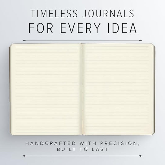 Gallery Leather Journal - Crafted in Maine, USA - Elegant Leather Writing Notebook with 192 Lined Pages - A Timeless Space for Your Thoughts - Acadia Navy, 9.75x7.5", Large Lined