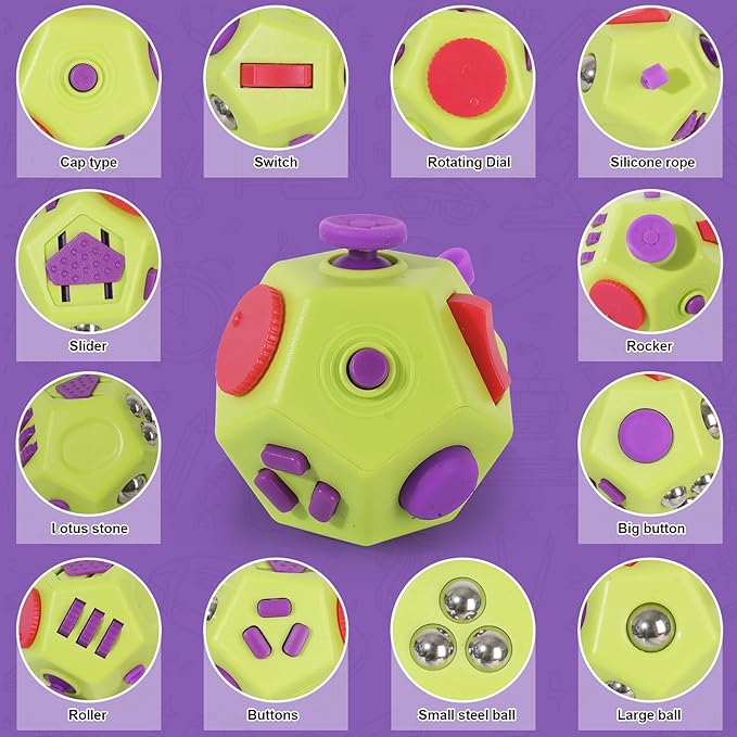 Mini Finger Cube Toys, Cool Fidget Toys for Kids Adults with Anxiety ADHD Autism and Relief Stress (Green)