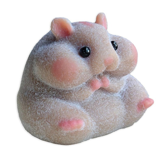 Handmade Flocked Hamster Taba Squishy Toy - Cute Realistic Silicone Animal Fidget Sensory Toy, Ultra-Soft Stress Relief Squeeze Toy for Relaxation Gift (Brown)