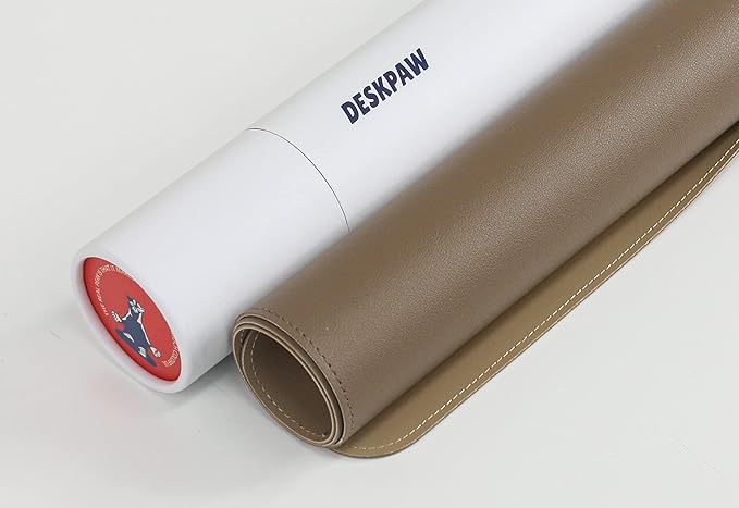 Dual-Sided Leather Desk Pad,Blotter for Laptop Computer,Mouse Pad,Writing,Drawing,Arts and Craft Mat (17"x24", Khaki)