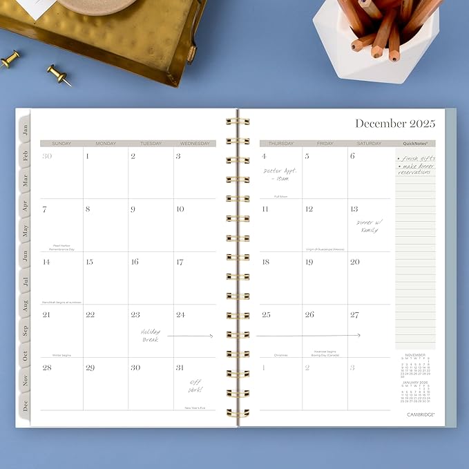 Cambridge 2025 Planner, Weekly & Monthly, 5-1/2" x 8-1/2", Small, Triad (1728-200-25)