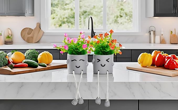 Lifelike Artificial Plants with Creative Pots, Realistic Faux Greenery for Home, Office, Bathroom, Bedroom, Kitchen, and Desk Decor, Long-Lasting Maintenance-Free DecorHome Office