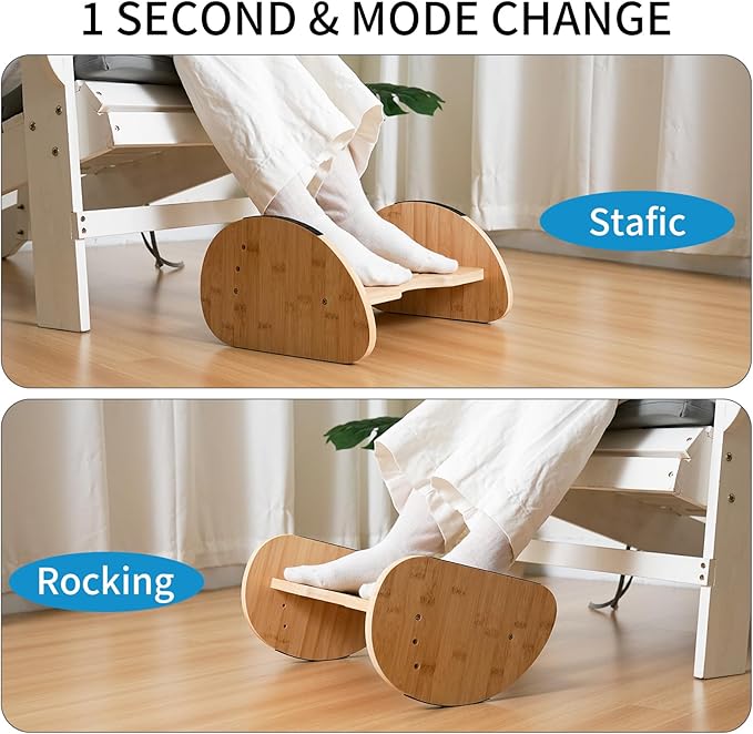 Bamboo Foot Rest for Under Desk at Work