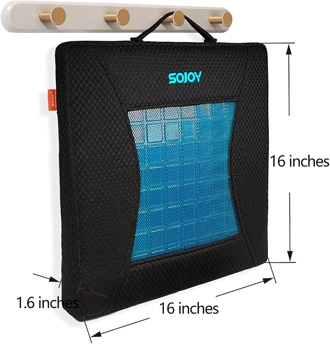 Sojoy Gel Seat Cushion,Portable Memory Foam Chair Seat Cushion for Car,Office,Wheelchair,Lower Back, Sciatica and Tailbone Pain Relief