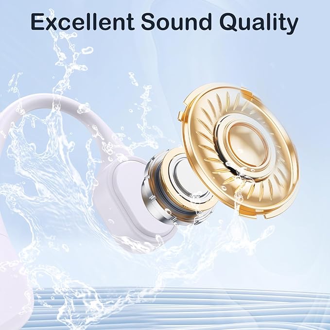 Bone Conduction Swimming Headphones, IP68 Waterproof Earbuds with 32GB MP3, Bluetooth 5.4 Open Ear Sport Earphones, Underwater Headphones for Swimming, Running, Cycling, Marathon-SurfAudio(violet)