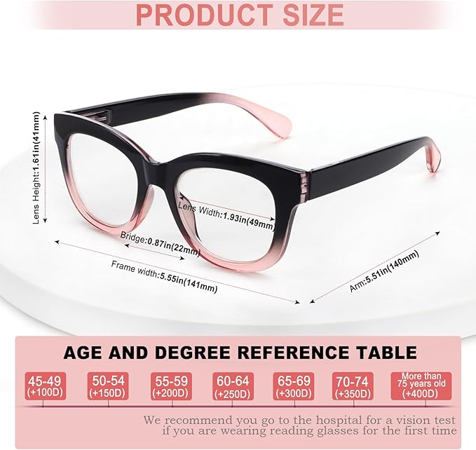 Progressive Multifocus Reading Glasses for Women Men Blue Light Blocking Computer No Line Multifocal Readers