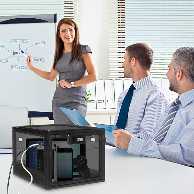 Lalifebuss Medicine Lock Box, Medication Lockable Container for Refrigerator Food Safe Locking Box Tablet Phone Locked Box for Kitchen Home School and Office Safety