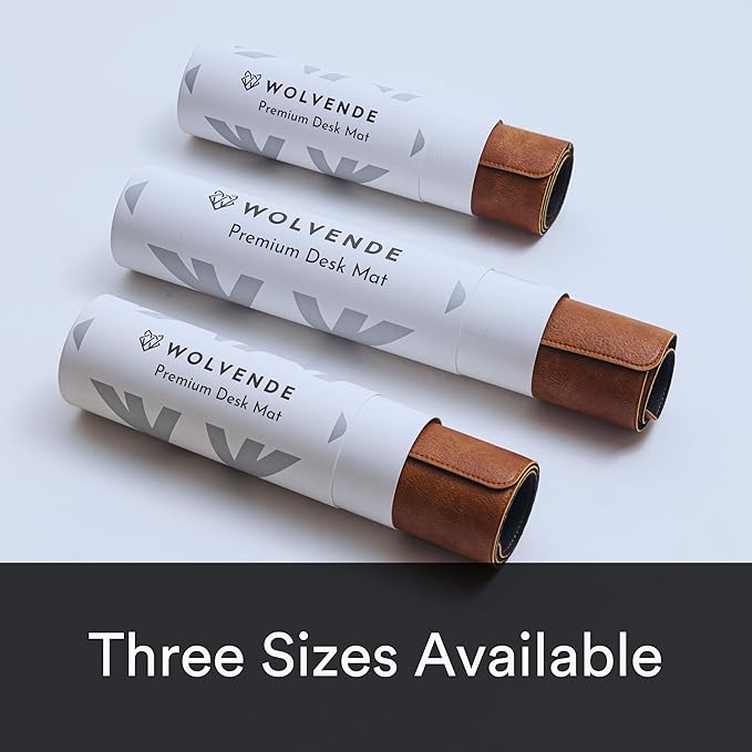 Premium Distressed Faux Vegan Leather Desk Mat | Multifunctional Desk Pad for Home Office | (Brown/Tan, 12" x 36")