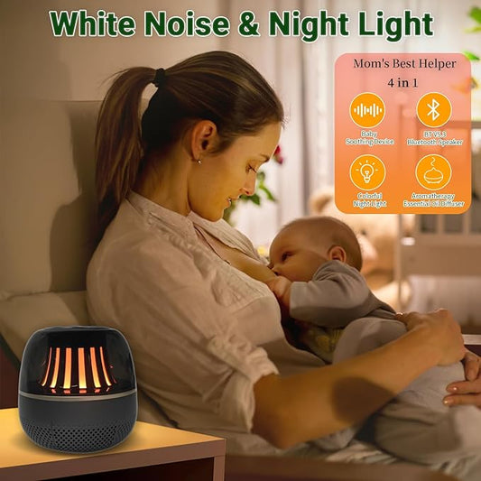 Portable Bluetooth Speaker with White Noise Machine, LED Color Lights, Aromatherapy Diffuser, Sleep Sound Machine for Sleep, Yoga, Home, Office & Bedroom, Gift for Women, Men, Kids & Friends
