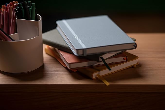 Hardcover Dotted Journal with Thick 100 gsm Paper A5 size (8.3 inches x 5.4 inches) - Daily Writing Notebook for Travel, School and Office Use - Diary Journal for Women and Men - Dutch Blue