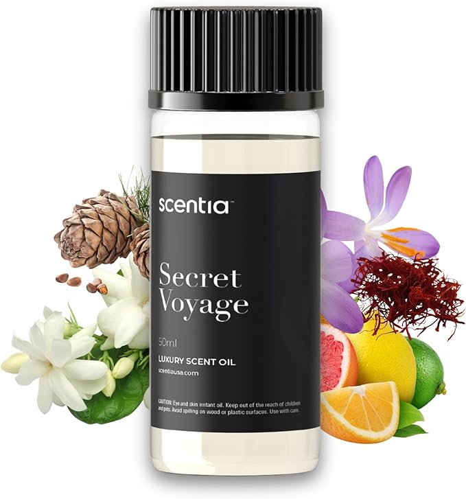 Hotel Diffuser Oil Inspired by The Baccarat Hotel Scent - 50 mL 1.69 fl oz - Essential Oil Blend of Cedar & Jasmine for Aromatherapy & Humidifiers - Secret Voyage, Mothers Day Gift