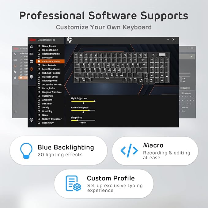 RK ROYAL KLUDGE RK96 RGB Limited Ed, 90% 96 Keys Wireless Triple Mode BT5.0/2.4G/USB-C Hot Swappable Mechanical Keyboard w/Wrist Rest, Software Support & Massive Battery, RK Yellow Switch