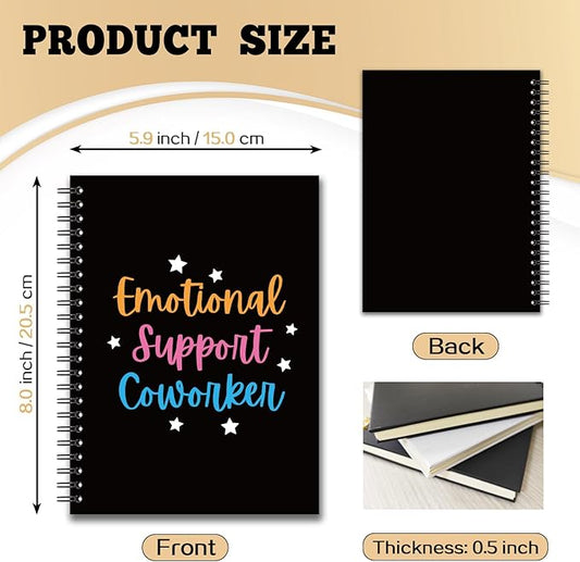 YAZMEEN Coworker Blank Spiral Notebook（160 Pages） Emotional Support Coworker Hardcover Sketchbook Coworker Encouragement Notebook Funny Appreciation Gift for Office Colleague Boss Friend Team Member