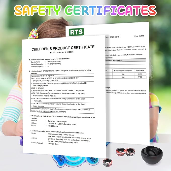 Cevioce 5Pcs Fidget Toys Adults Pack,Stocking Stuffers for Teens Boys Girls,Autism Sensory Toys with Fidget Spinner Slug Magnetic Rings,Squishy Fidget Toys ADHD Stress Relief, for Kid-B