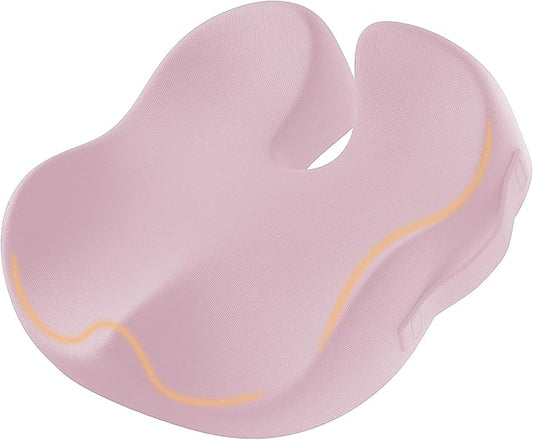 ProtoArc Seat Cushion, Office Chair Cushion for Sciatica, Coccyx Cushion, Ergonomic Memory Foam Seat Cushion for Car, Home, Pressure Relief Pad for Hip, Tailbone, All Day Comfort - Pink