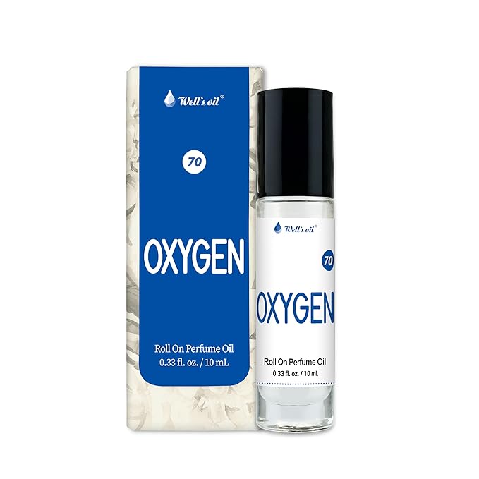 Well's Oil Roll-On Perfume Oil (Oxygen) | Fresh Spicy & Musky Notes | Long-Lasting | Paraben-Free | 0.33 Fl Oz / 10 ml