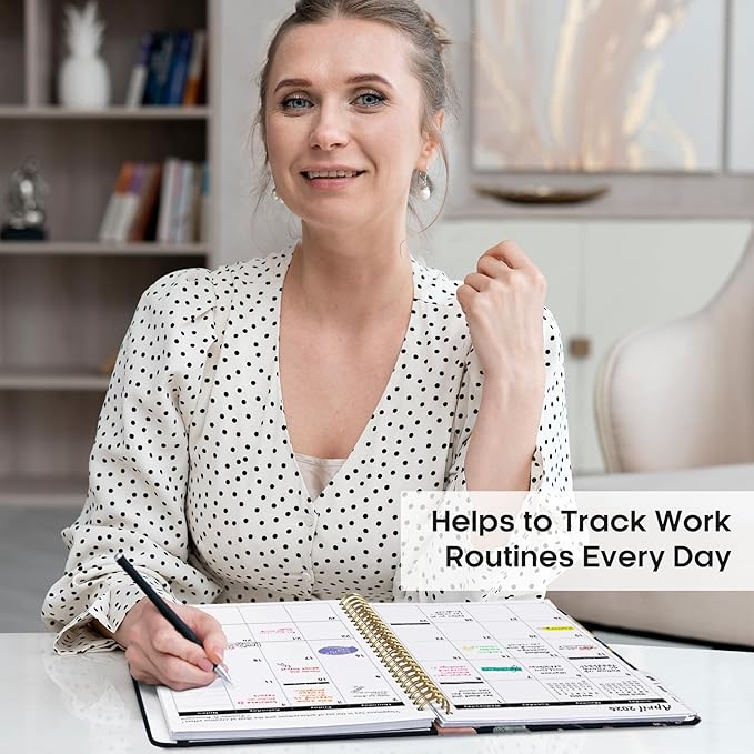 2026 Planner, Monthly and Weekly Calendar Planner for Women, January 2026 - December 2026, Hardcover Pretty 2026 Agenda Planner Book with Tabs, Spiral Bound, Perfect for School Office Home Supplies, 8.5" x 11" - Evening Petals