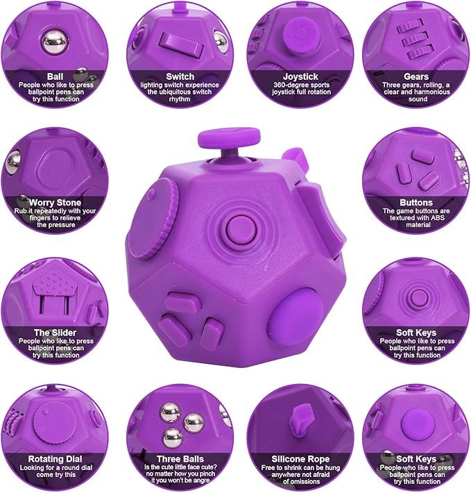 Small Fidget Toys for Kids Adults with Anxiety ADHD Autism and Relief Stress (Purple)