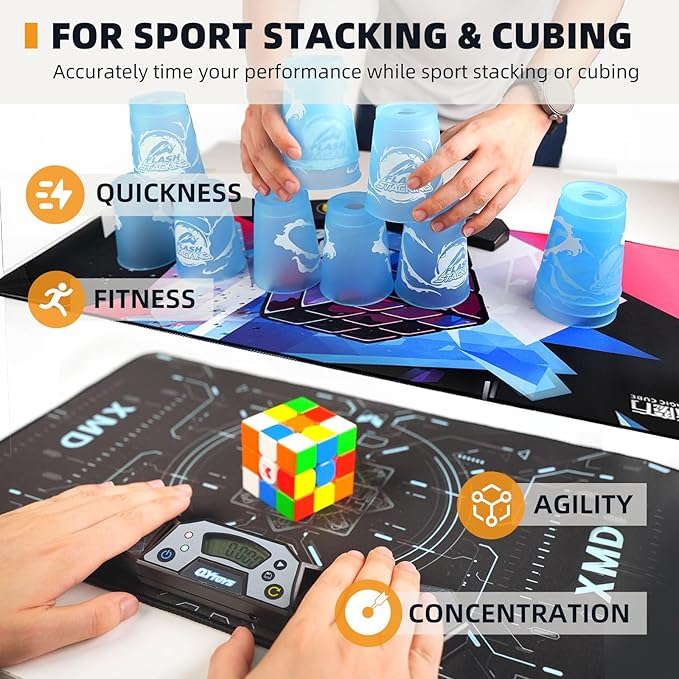 Professional Speed Cube Timer,Touch Control Timer with Display,Cube Race Stack Competition a Great Gift for Boys and Girls