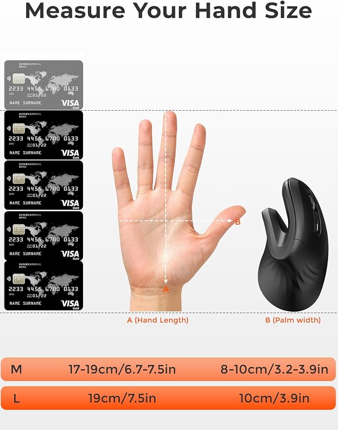 DAREU Ergonomic Vertical Wireless Mouse, 2.4GHz / BT Optical Vertical Mice with Ergo Design for Comfort and Reduced Wrist Strain, Silent Mouse with 6 Buttons, Computer Mice for Laptop, Desktop, PC