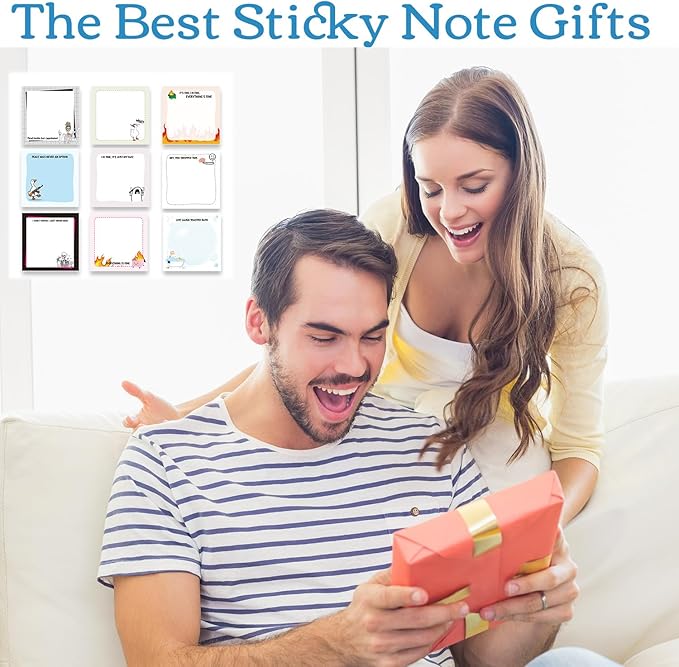 Funny Sticky Notes Gifts - 9 Pack Funny Sticky Notes 3x3 Inch Office Gifts for Coworkers Everything is Fine Post Memo Pads Work Gag Self-Stick Notepads Office Study Supplies 450 Sheets