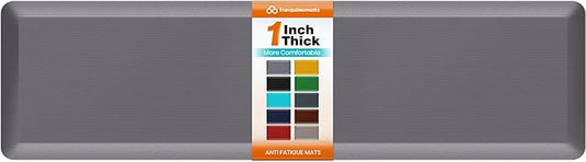 Kitchen Mats for Floor, 1 Inch Extra-Thick Kitchen Rugs, Non-Slip & Waterproof Standing Desk Mat, Comfort Anti Fatigue Mats for Kitchen Floor, Home, Sink, Office (20" X 72", Grey)
