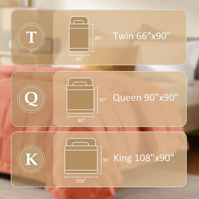 downluxe King Size Blanket with Satin Trim, Lightweight Down Alternative King Blanket for All Season, Machine Washable (Coral, 90x108 Inch)