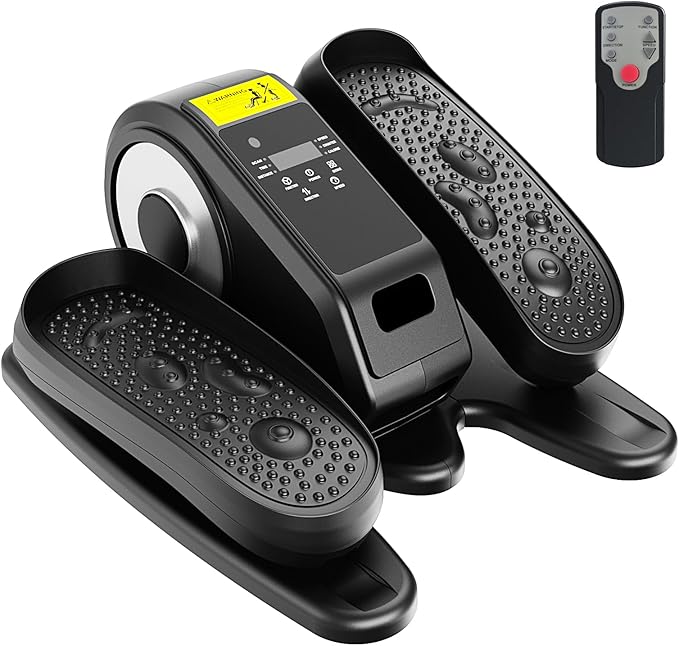 Motorized Under Desk Elliptical Pedal Exerciser – Compact Seated Leg & Foot Trainer with Remote Control – Quiet Electric Exercise Machine for Seniors, Rehab & Office Use