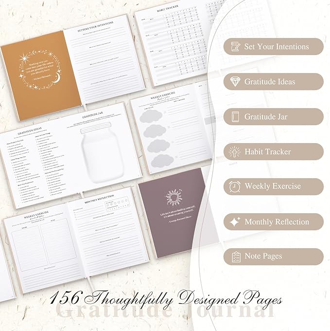 Lanpn Daily Gratitude Journal for Men Woman, 4 Month Mindfulness & Affirmation Planner, 7.8"x9.2" The 5 Minute Grateful Diary, Guided Reflection with Positivity Prompts Undated Notebook, Green