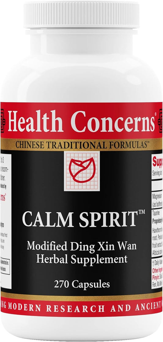 Health Concerns Calm Spirit - Stress Relief Supplement with Chinese Herbal Blend - Supports Calm Mood, & Emotional Wellness - Magnesium Glycinate & Hawthorn Extract - 270 Capsules