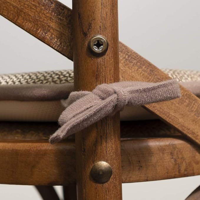 Chair Cushion Memory Foam Pads with Ties Honeycomb Pattern Slip Non Skid Rubber Back Rounded Square 16" x 16" Seat Cover