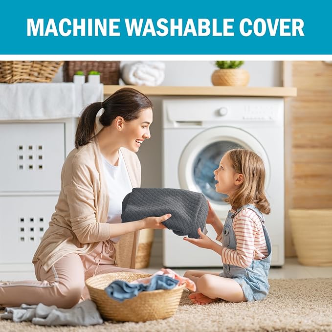 HOMBYS Lumbar Support Pillow for Recliner Chair, Memory Foam Back Support Cushion for Elderly,Extra Large Lumbar Support Pillow,Thick Backrest for Home Reading (Grey, 18“x15 x4)